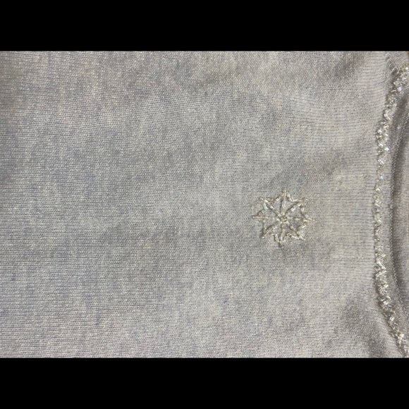 L.L. Bean Light Blue Snowflake Cardigan - Picture 3 of 10